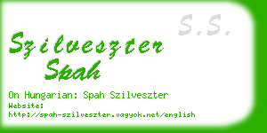 szilveszter spah business card